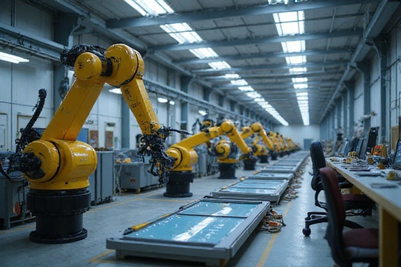 Advanced robotics and AI in an oil refinery setting.