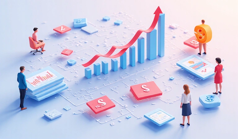 Abstract visualization of data processing and beneficial outcomes