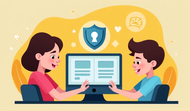 Illustration of a child-friendly internet with parental controls