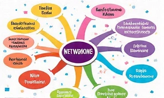 A mind map or conceptual diagram showing various networking strategies and tips. No text or symbols.