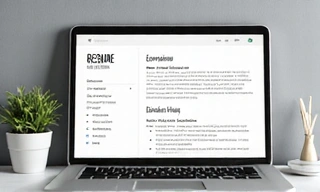 A professional-looking resume template on a digital screen, with sections for experience, education, and skills clearly visible. No text or symbols.