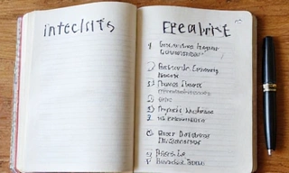 An open notebook with a checklist of interview preparation steps, including researching the company, practicing answers, and preparing questions. No text or symbols.